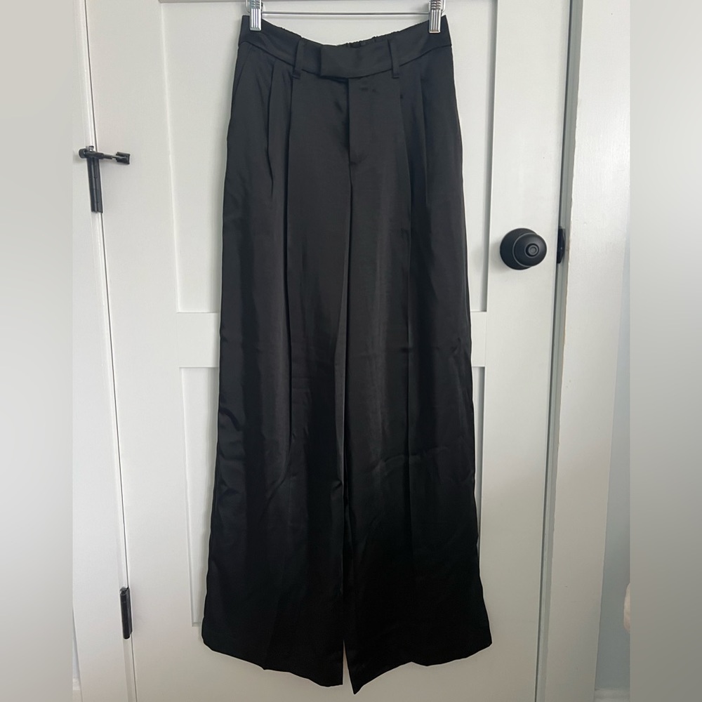 Black silk pants